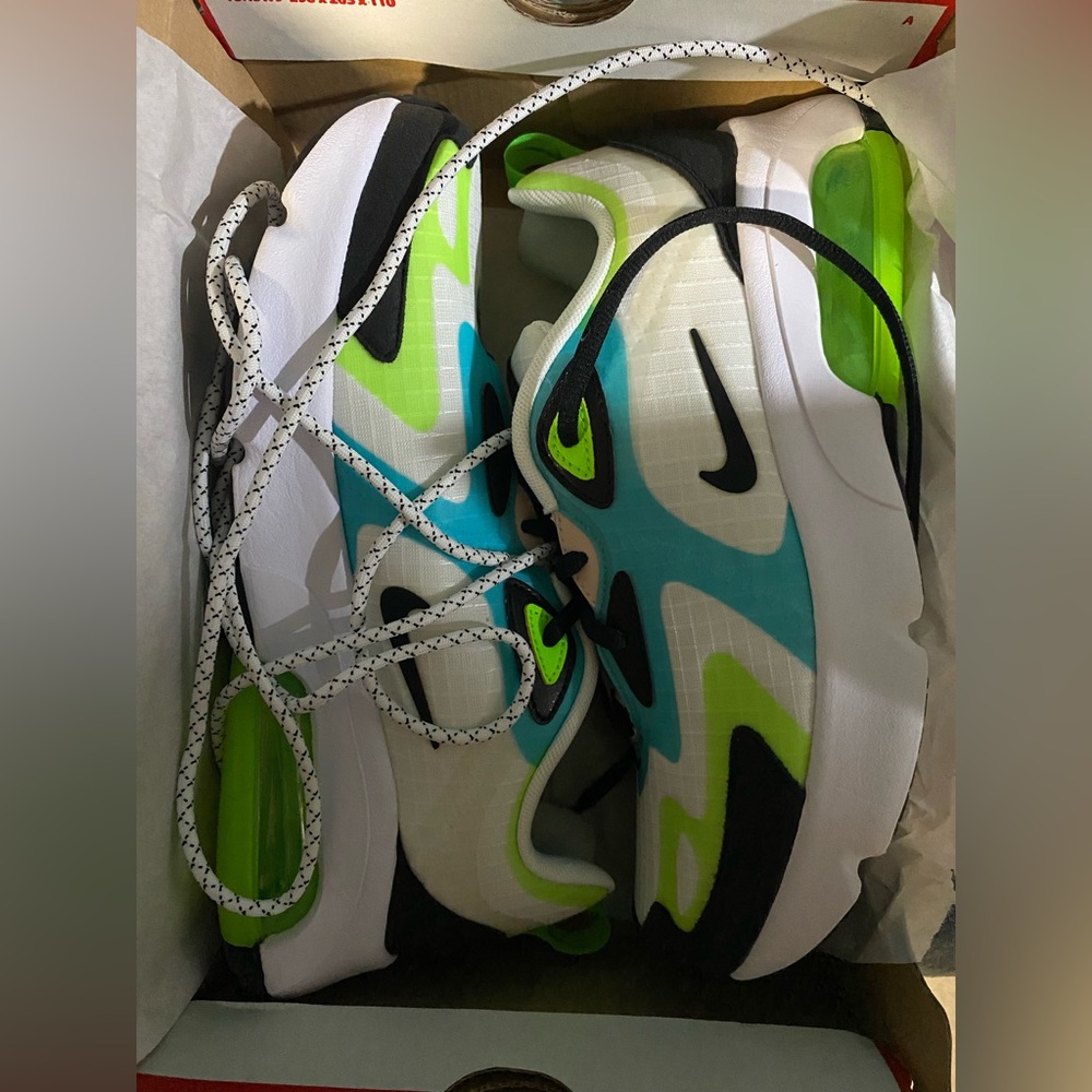 Nike Air Max Sneakers in White, Blue, and Green
